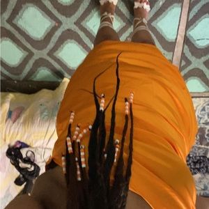 orange hoco dress, worn once